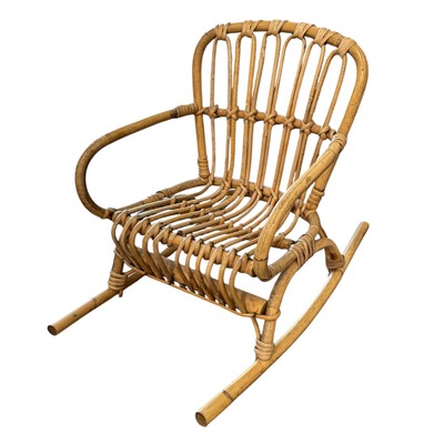 Lot 129 - A Child's Bamboo Rocking Chair.