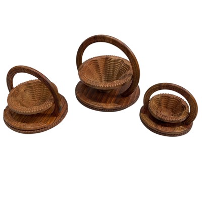 Lot 20 - Three Vintage Wooden Trivet Collapsible...