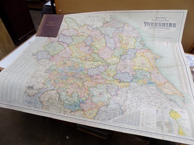 Lot 1254 - FOLDING ENGR. MAP. "Bacon's Excelsior Map of...
