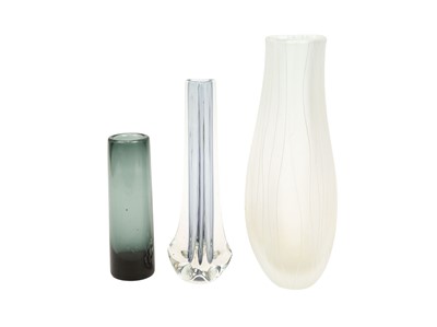 Lot 733 - Three mid century glass vases.