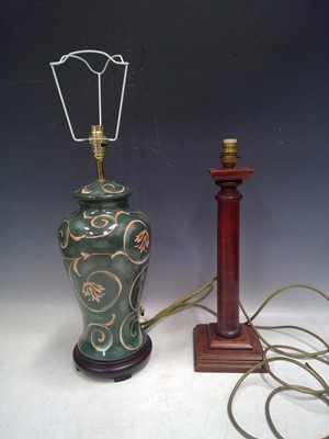 Lot 138 - A Next Mahogany Table Lamp and a Chinese...