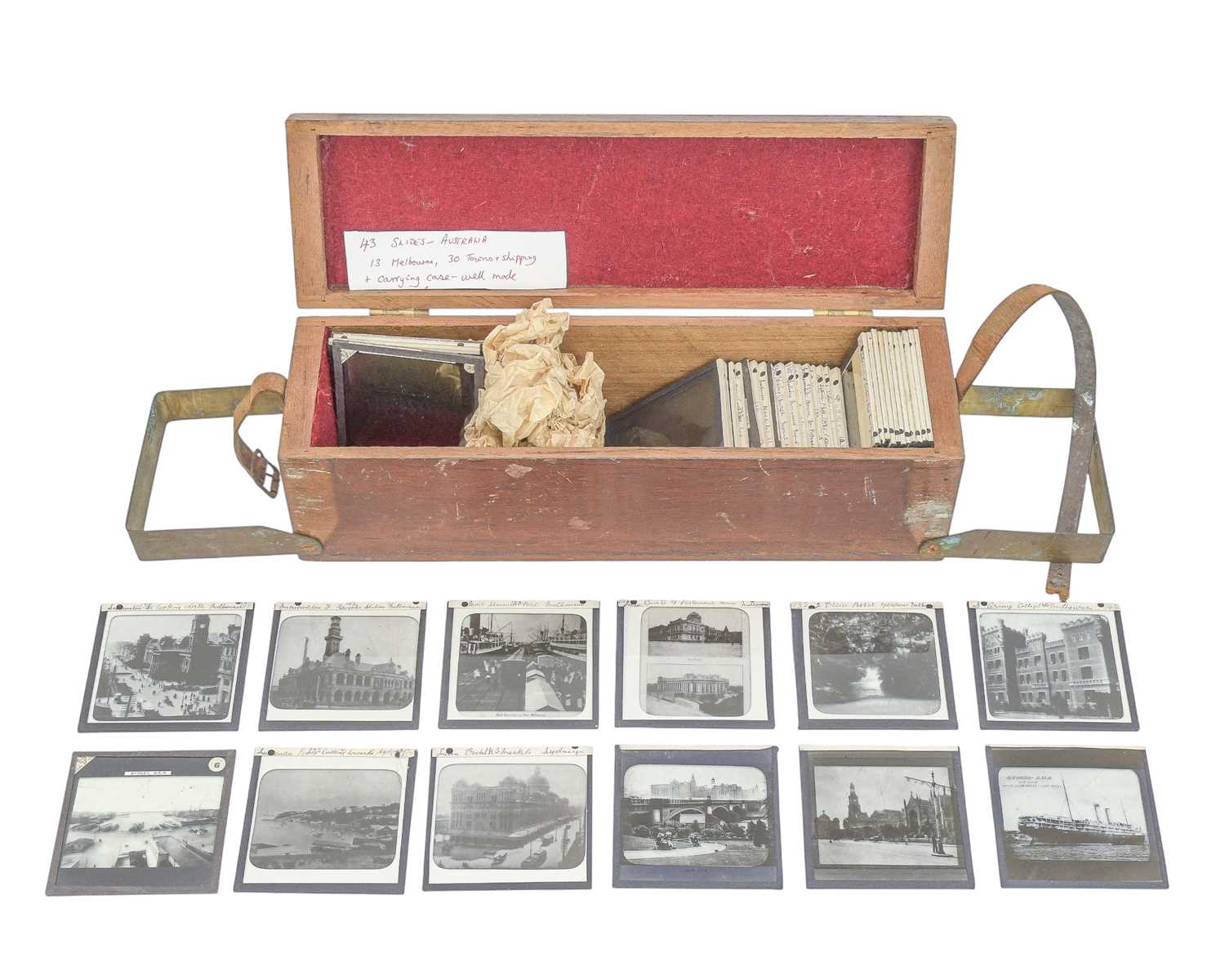 Lot 8 - Australian black and white lantern slides.