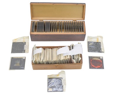 Lot 287 - A collection of glass lantern slides, etc.