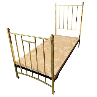 Lot 7 - A Single Brass Bedframe. Bedframe size is 92...