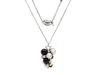 Lot 23 - GEORG JENSEN- a Danish silver MOONLIGHT GRAPES pendant necklace.