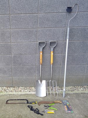 Lot 147 - A Stainless Steel Spade and Fork, a Gutter...