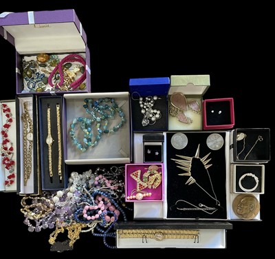 Lot 149 - A selection of costume jewellery and watches.