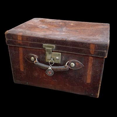 Lot 2 - An antique leather Replex hat box for multiple...