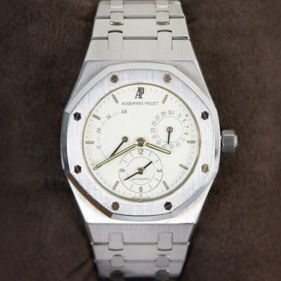 Lot AUDEMARS PIGUET - A Royal Oak Dual Time Power Reserve stainless steel gentleman's bracelet watch.