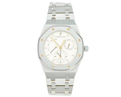 Lot 1007 - AUDEMARS PIGUET - A Royal Oak Dual Time Power Reserve stainless steel gentleman's bracelet watch.