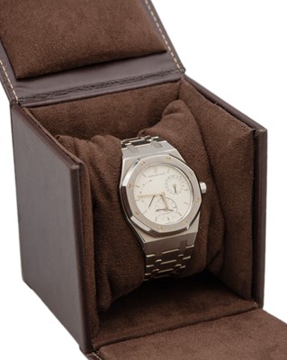 Lot AUDEMARS PIGUET - A Royal Oak Dual Time Power Reserve stainless steel gentleman's bracelet watch.