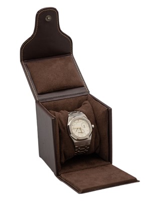Lot AUDEMARS PIGUET - A Royal Oak Dual Time Power Reserve stainless steel gentleman's bracelet watch.