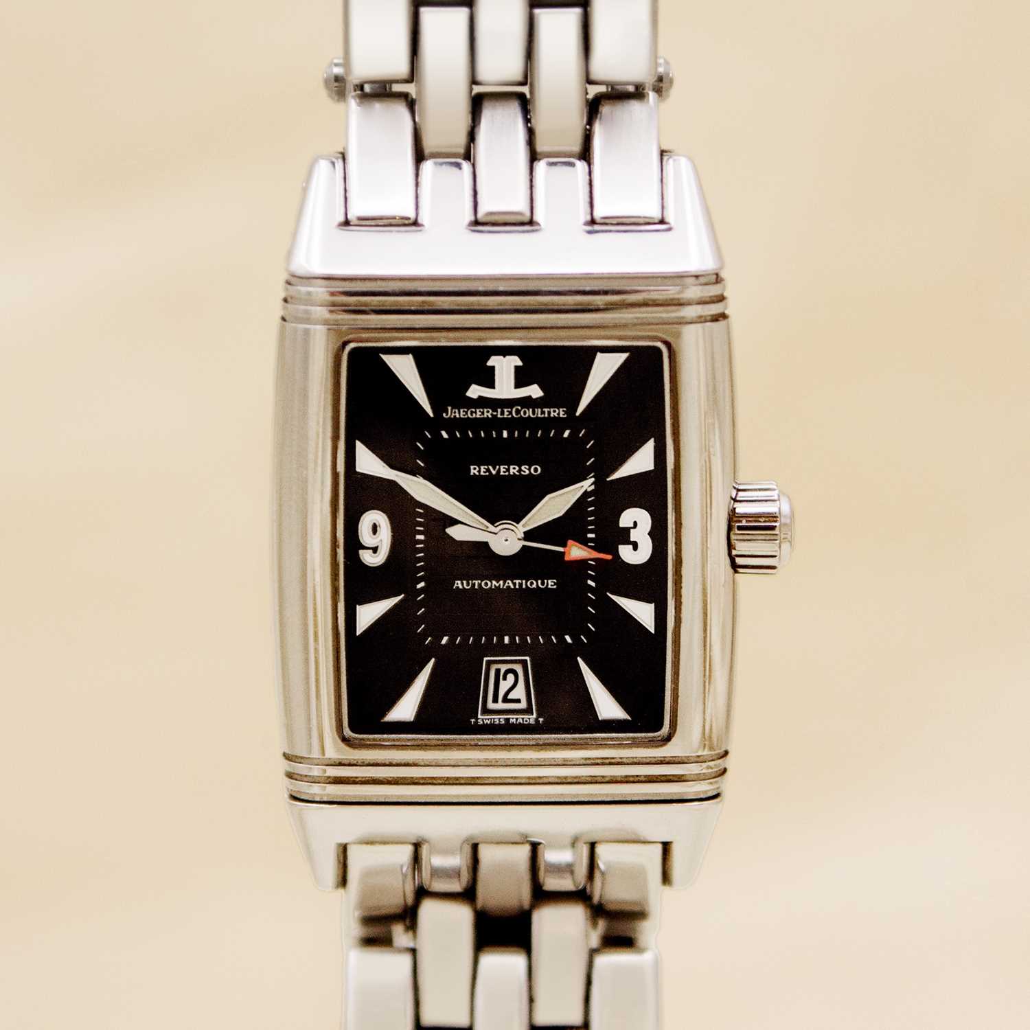Lot JAEGER-LECOULTRE - A Gran' Sport Reverso automatic stainless steel gentleman's wristwatch.