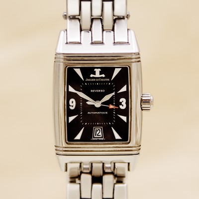 Lot JAEGER-LECOULTRE - A Gran' Sport Reverso automatic stainless steel gentleman's wristwatch.