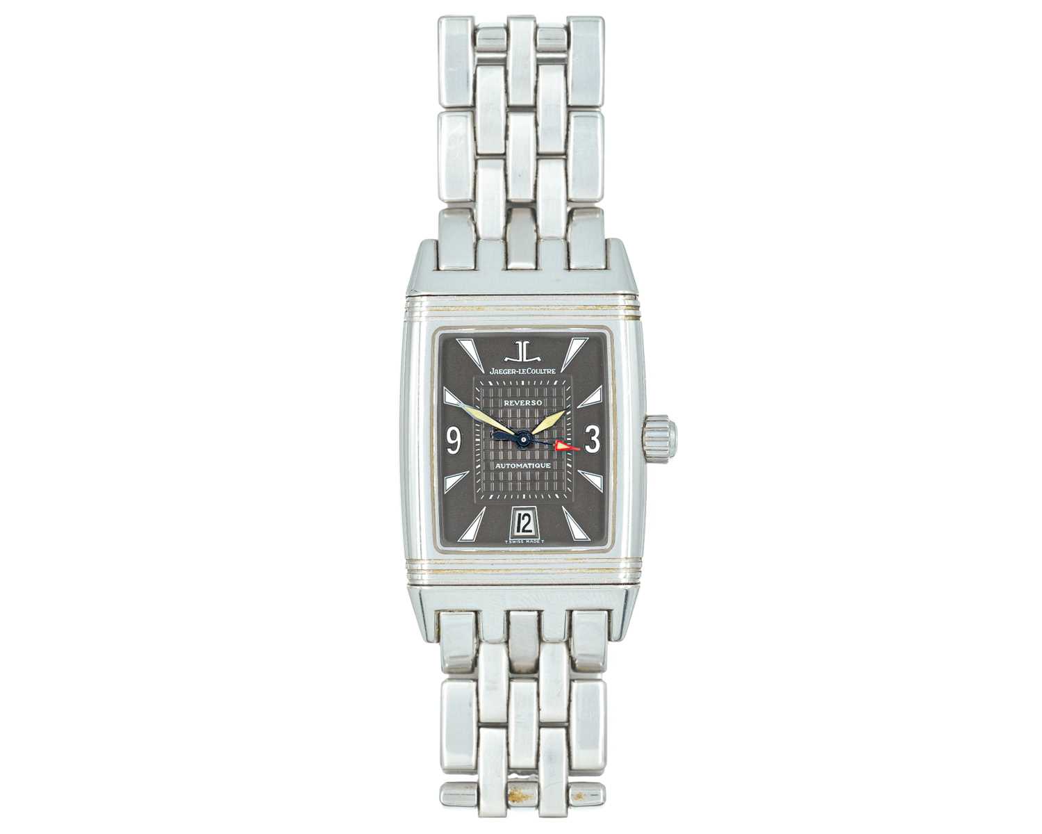 Lot 1027 - JAEGER-LECOULTRE - A Gran' Sport Reverso automatic stainless steel gentleman's wristwatch.