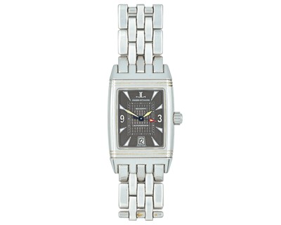 Lot 1027 - JAEGER-LECOULTRE - A Gran' Sport Reverso automatic stainless steel gentleman's wristwatch.