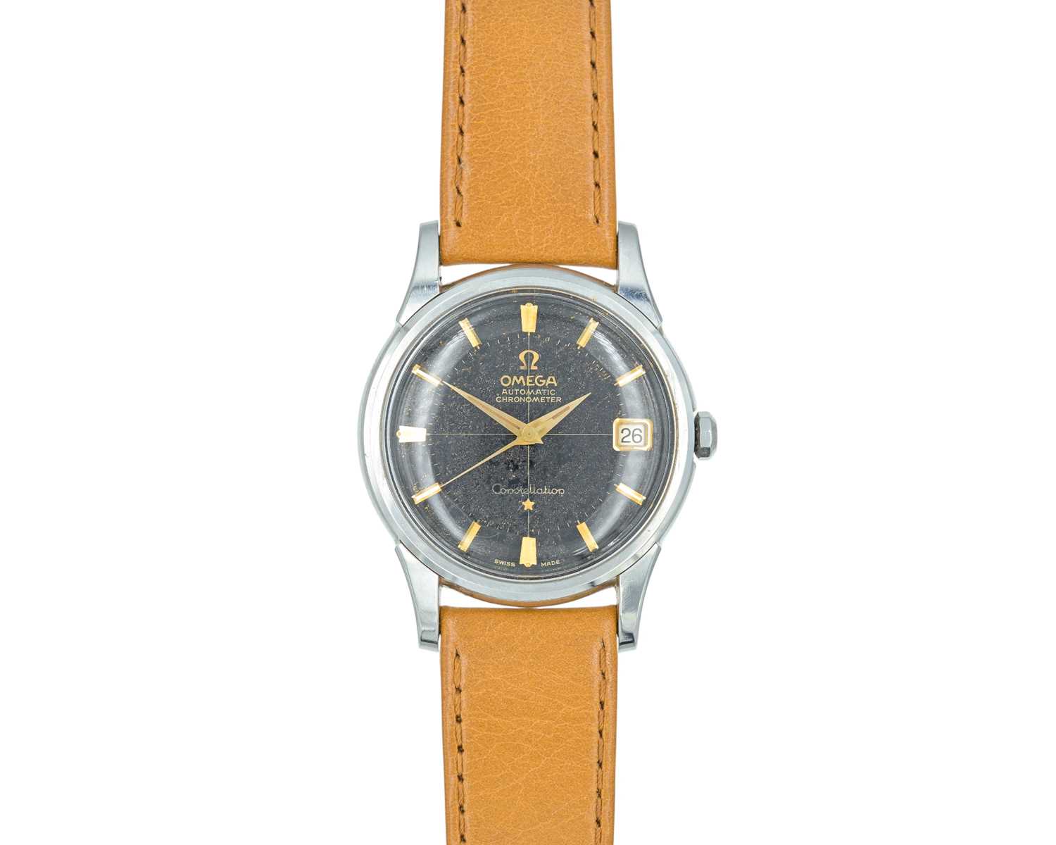 Lot 1038 - OMEGA - A fine Constellation Automatic Chronometer stainless steel gentleman's calendar watch.