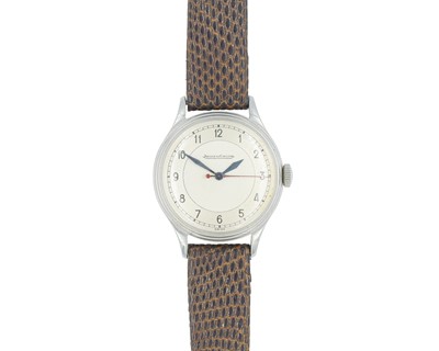 Lot 1026 - JAEGER-LECOULTRE - A 1940's stainless steel manual wind gentleman's dress wristwatch.