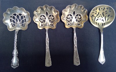 Lot 160 - Four American Sterling Silver and Gilt Spoons....