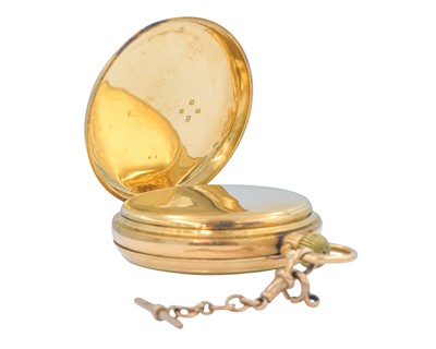 Lot 1075 - THOMAS RUSSELL & SON - A Victorian 18k gold chronograph stop/start keyless wind pocket watch.