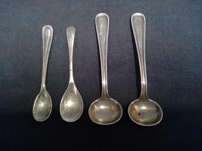 Lot 164 - Three Sterling Silver and One Plated Salt...
