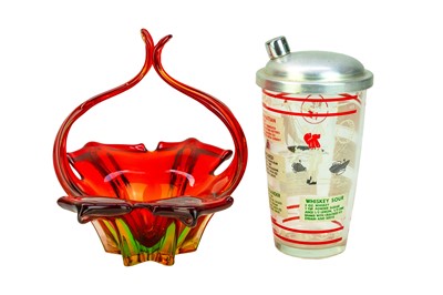 Lot 694 - A Hazel Atlas cocktail shaker.