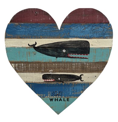 Lot 1 - Stephen CAMPS (1957), hand-painted whales on a...