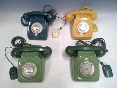 Lot 174 - Four Vintage G P O 746 Telephones. Three have...