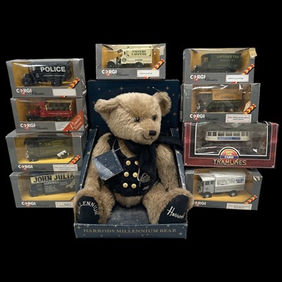 Lot 125 - Boxed Corgi vehicles and a Harrods Millennium...