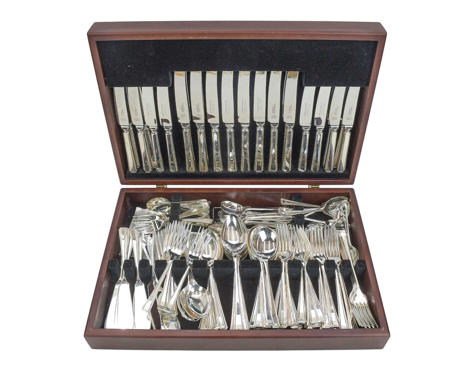 Lot 64 - An Arthur Price of England silver plated cased canteen of cutlery.