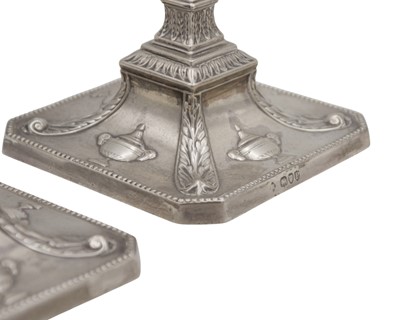 Lot 167 - A good pair of Victorian silver candlesticks by Martin, Hall & Co (Richard Martin & Ebenezer Hall).