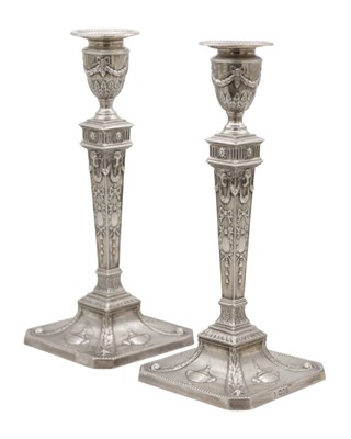 Lot 167 - A good pair of Victorian silver candlesticks by Martin, Hall & Co (Richard Martin & Ebenezer Hall).