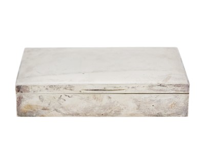 Lot 134 - A silver engine turned cigarette box by William Neale & Son Ltd.