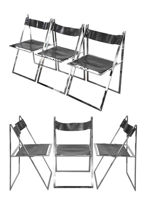 Lot 663 - A set of six 1970s Vono Lubke folding chairs.