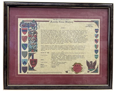 Lot 188 - The history of the family name Cornwell,...