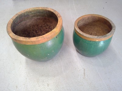 Lot 59 - Two Glazed Pots. The Larger Pot is 31cm tall...