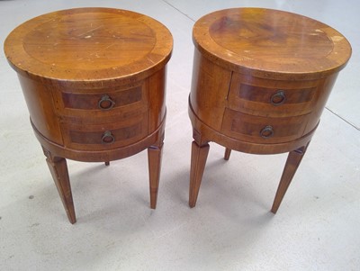 Lot 26 - A Pair of Reproduction Bedside Drum Tables....