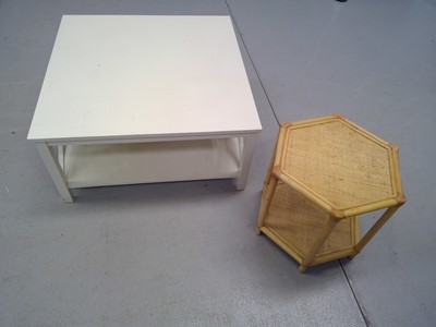 Lot 54 - A Coffee Table and a Cane Side Table. The...