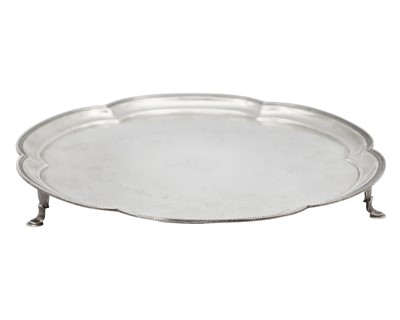Lot 135 - A George VI silver lobed salver by Stower & Wragg Ltd.