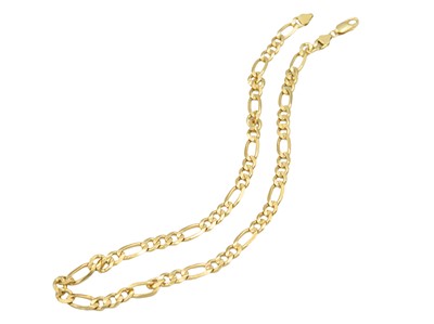 Lot 7 - An 18k gold 20" figaro chain.