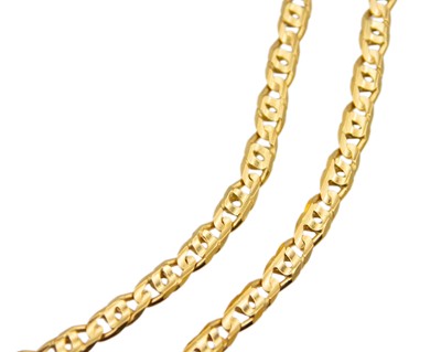 Lot 81 - An 18k gold 20" fancy link chain.