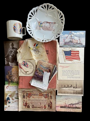 Lot 51 - A selection of WWI memorabilia, postcards, a...