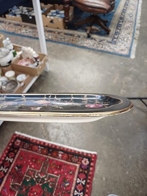 Lot 48 - A Victorian ironstone vase of hexagonal form, together with a pair of matching smaller vases.