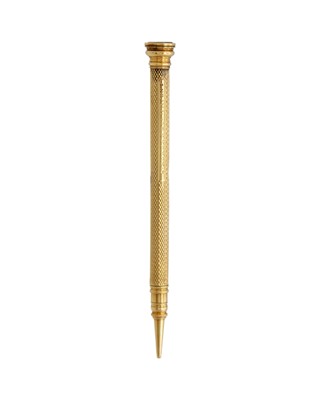 Lot 218 - SAMPSON MORDAN & CO - A gold propelling pencil.