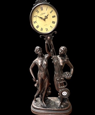Lot 42 - Large Juliana clock with bronzed figural...