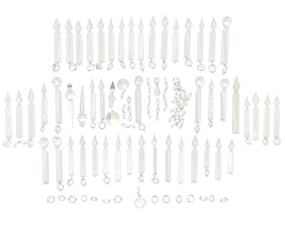 Lot 822 - A quantity of crystal chandelier lustres.
