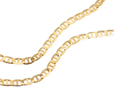 Lot 95 - An 18k gold 22" anchor chain.