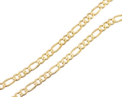 Lot 122 - An 18k gold 21" figaro chain.