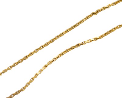 Lot 130 - A 9k gold 18" faceted cable chain.