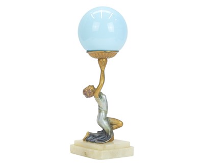 Lot 845 - An Art Deco figural lamp base.